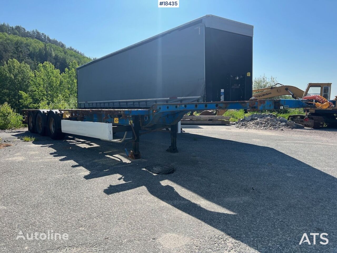 semi-trailer dengan sasis untuk kontainer Krone