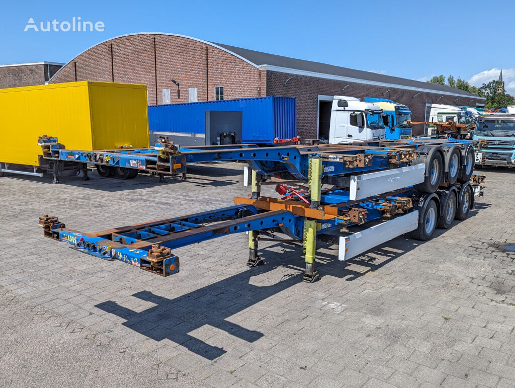 Krone SD 3-Assen BPW - DrumBrakes - BackSlider - All Connections - Pac container chassis semi-trailer