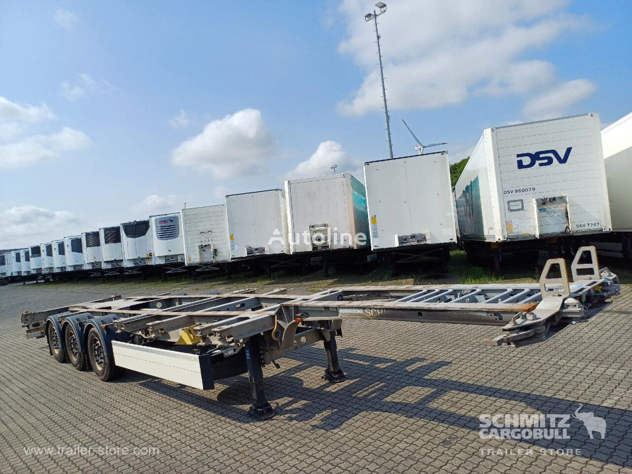 semi-remorque porte-conteneurs Schmitz Auflieger Containerfahrgestell Slider