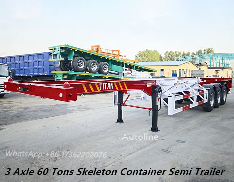 جديدة العربات نصف المقطورة شاحنة نقل الحاويات Titan Skeleton Container Semi Trailer for Venezuela - Autoline