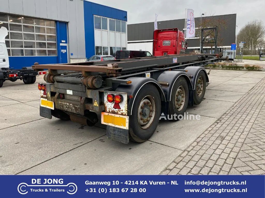 semi-remorque porte-conteneurs Van Hool 20 FT chassis / Steillader / BPW + Disc / 1x Lift Axle