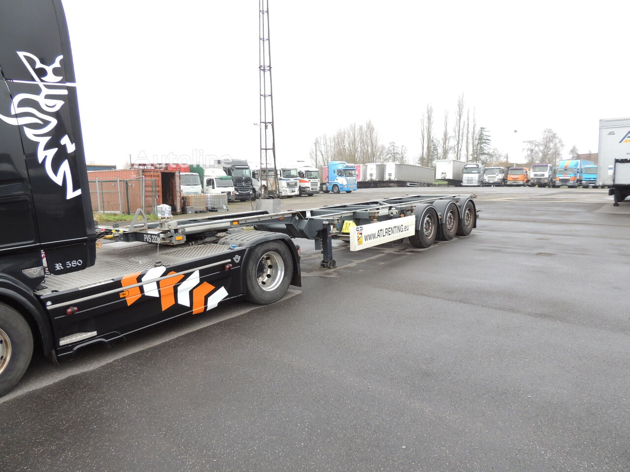 semi-remorque porte-conteneurs Van Hool 40' HC containerchassis