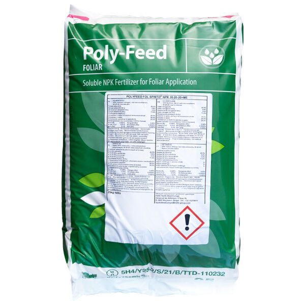 Poly-feed  20-20-20+ME Fol Spinto 25KG Haifa promotor del crecimiento de las plantas nuevo