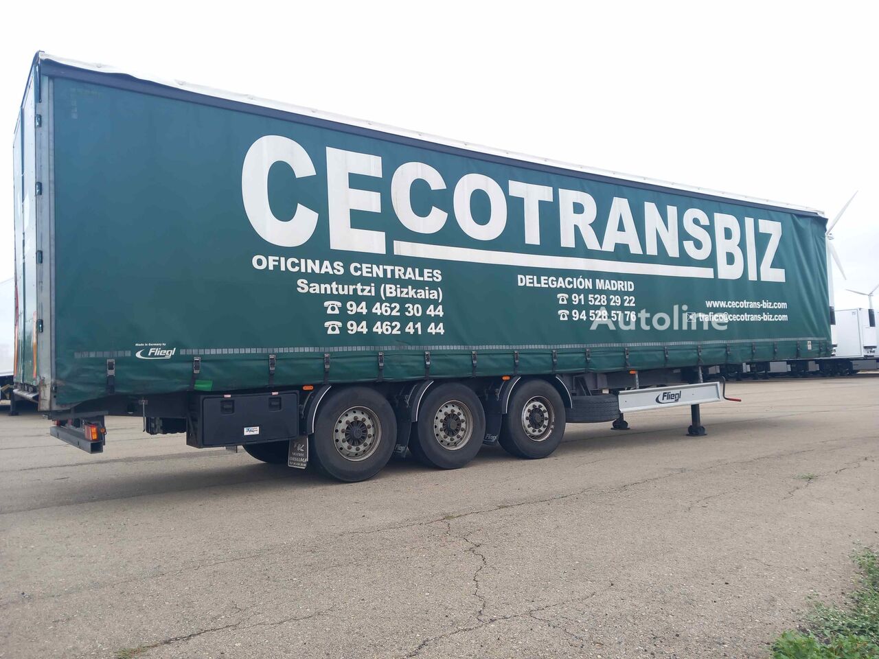 Semi-remorque à rideaux coulissants Fliegl Portabobinas - Autoline