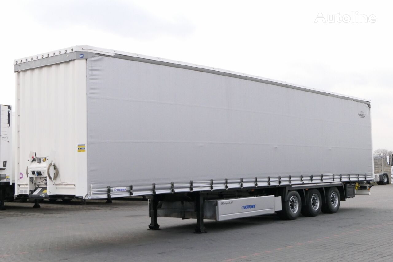 semi-remorque à rideaux coulissants Krone CURTAINSIDER / MEGA / LIFTED ROOF & AXLE / PALLET BOX /