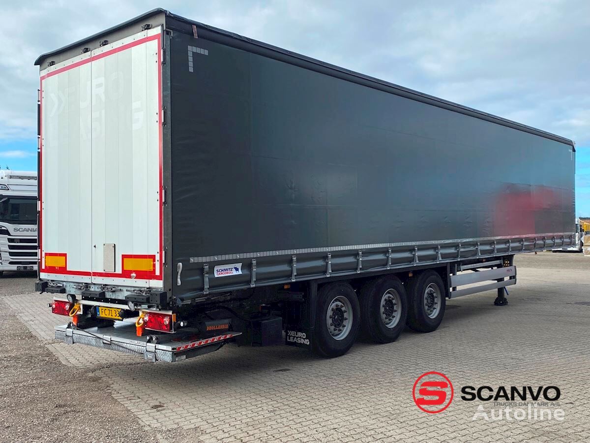 Schmitz 3-aks gardintrailer folde-/slædelift + hævetag curtain side semi-trailer