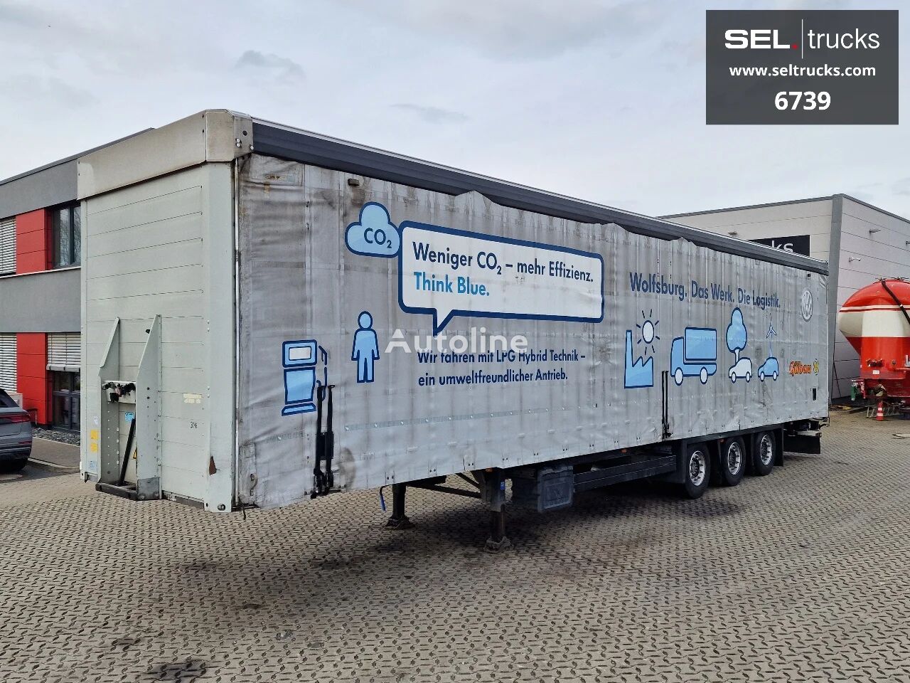 полуремарке със завеси Schmitz Cargobull SCS 24/L 13.62 M B Hubdach / Liftachse