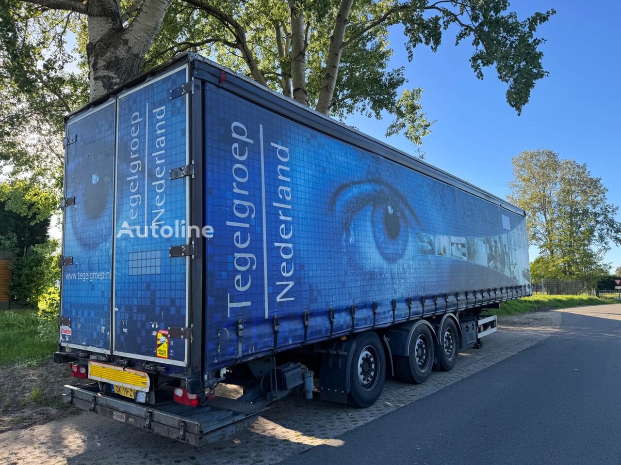 Van Hool 3B2014 3 ass schuifz. oplegger Laadklep. Stuuras. Apk 6-2027 Schiebeplanenauflieger - Autoline