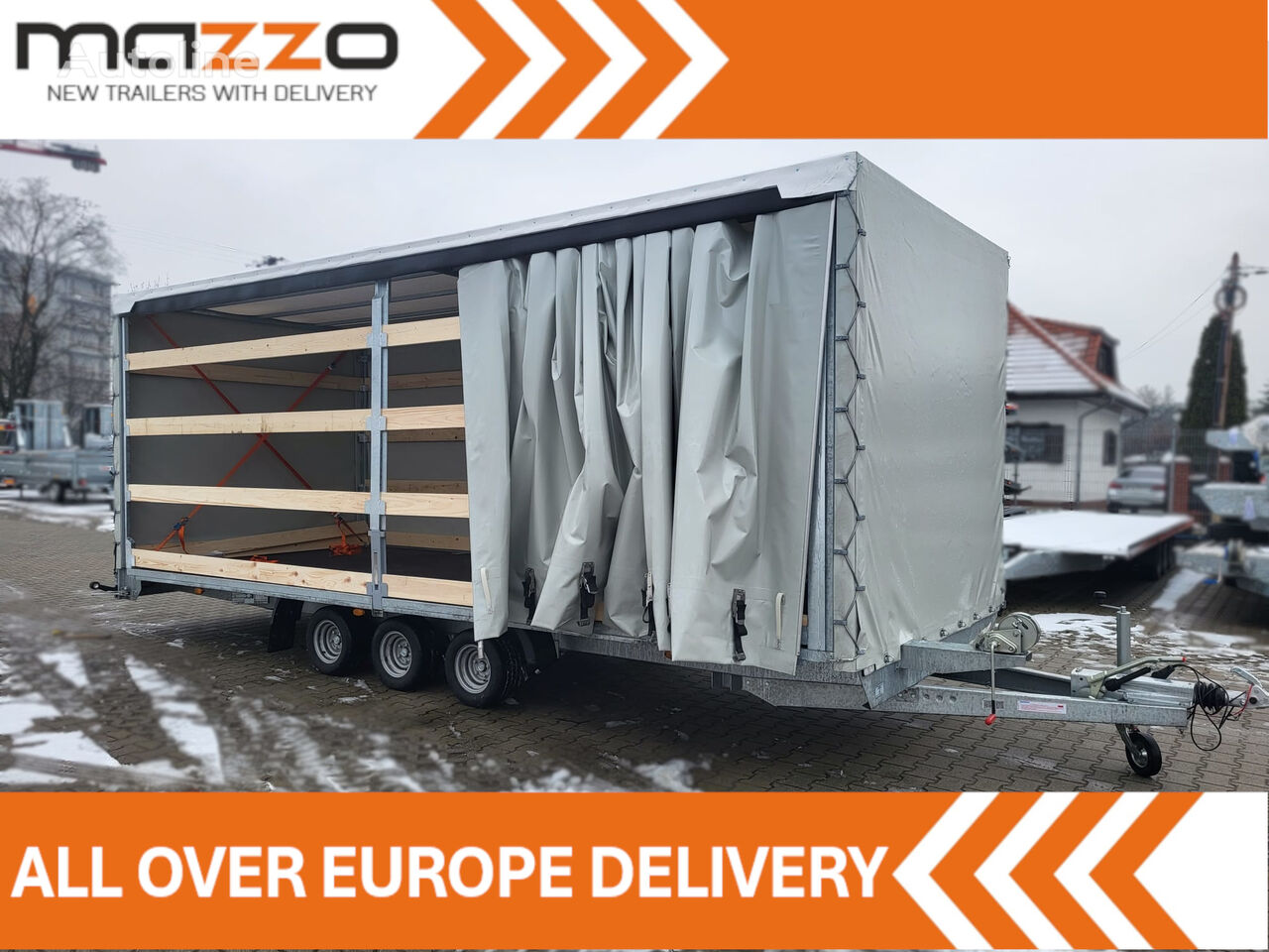 new AT6023 6x2,3x2m Curtian/ Gardine 3,5t curtain side trailer