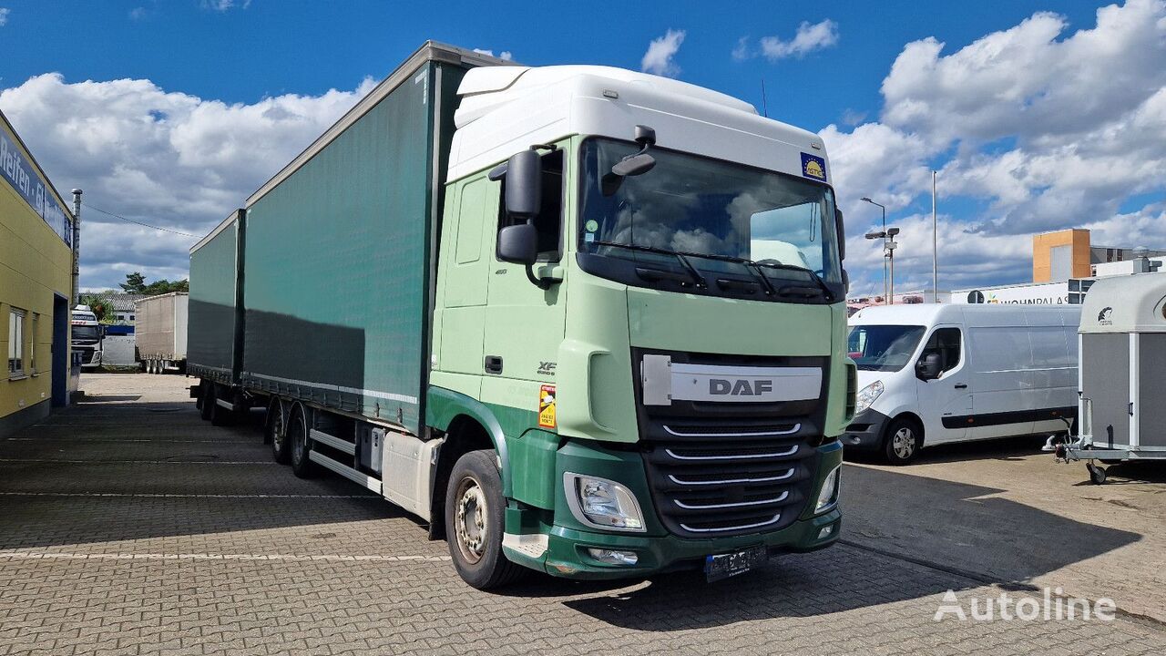 camion cu prelata culisanta DAF 106.460 + remorcă cu prelată cortina