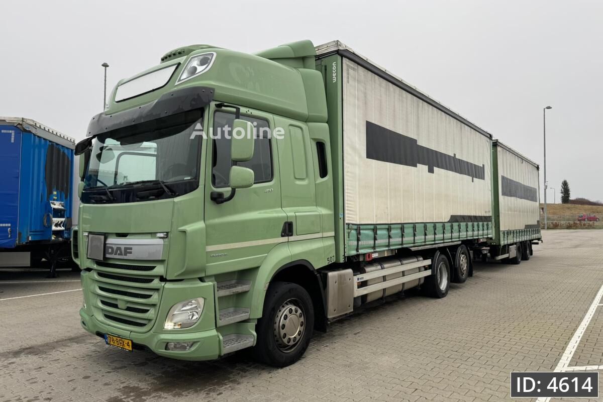 camião com lona deslizante DAF CF 85.410 SC, Euro 6, Combi / 6x2 / BDF / Tail lift / Standklima