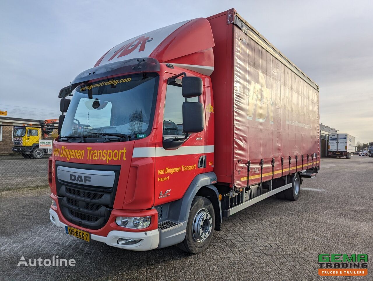 کامیون چادری DAF FA LF210 4x2 Daycab Euro6 - Curtainsider box 6.6M - Tail lift 20