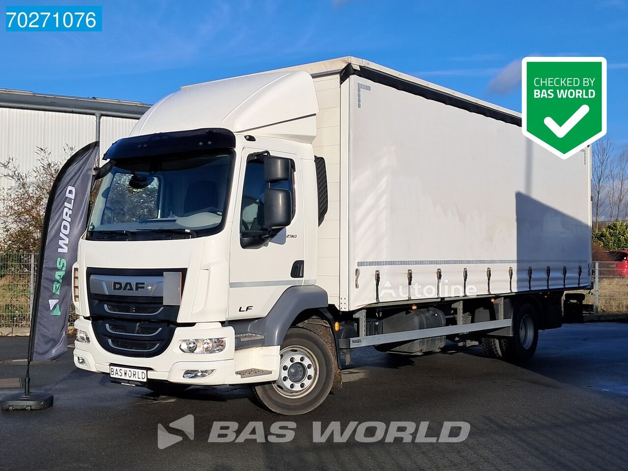 شاحنة ذات أغطية جانبية DAF LF 290 4X2 16tonner Automatic Ladebordwand ACC Euro 6 - Autoline