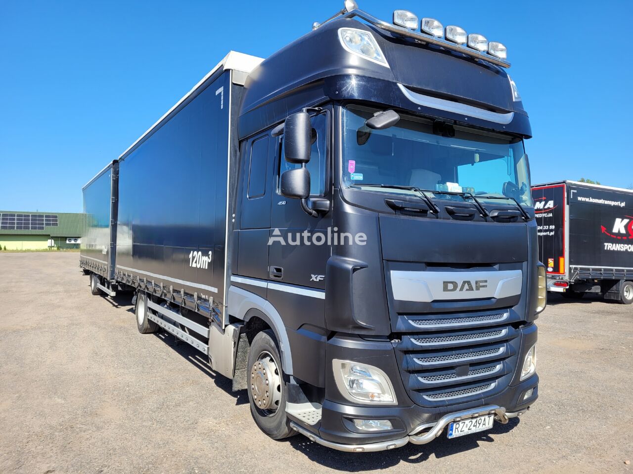 Užuolaidinis sunkvežimis DAF XF 450 + užuolaidinė priekaba - Autoline