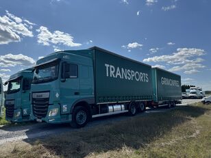 DAF XF 460 6x2  kravas automašīna ar aizkariem + aizkaru tipa piekabe