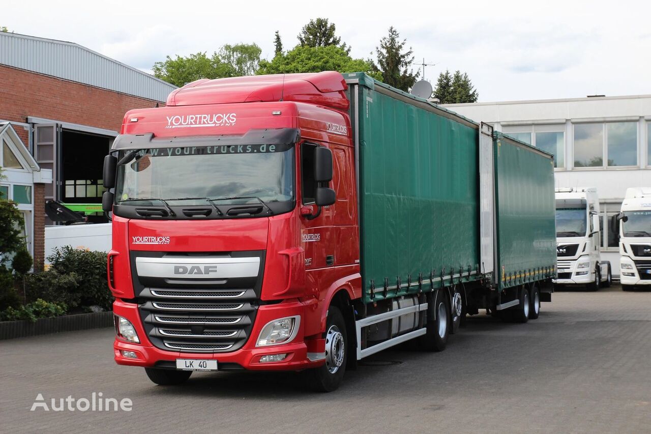 شاحنة ذات أغطية جانبية DAF XF 460 SC + مقطورة ستارة