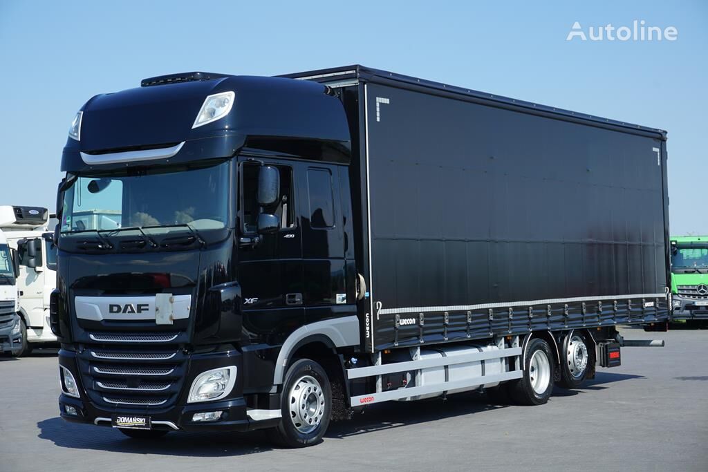 ciężarówka firanka DAF XF / 480 / ACC / EURO 6 / SSC / DŁ.  9,1 M /  22 PALETY