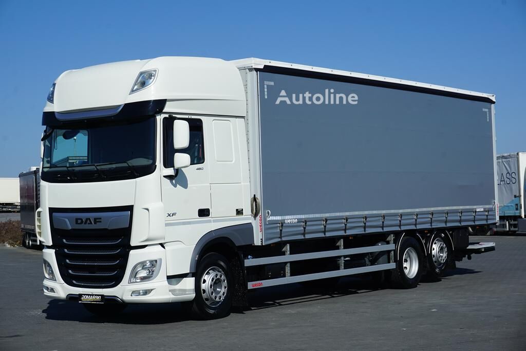 DAF XF / 480 / ACC / EURO 6 / SSC / FIRANKA + WINDA / DŁ. 8,9 M / 22 kravas automašīna ar aizkariem - Autoline