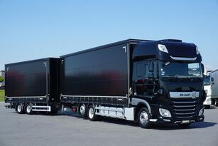 DAF XF / 480 / ACC / EURO 6 / ZESTAW PRZEJAZDOWY 120 M3 / 9,1 M + 6, curtainsider truck + curtain side trailer