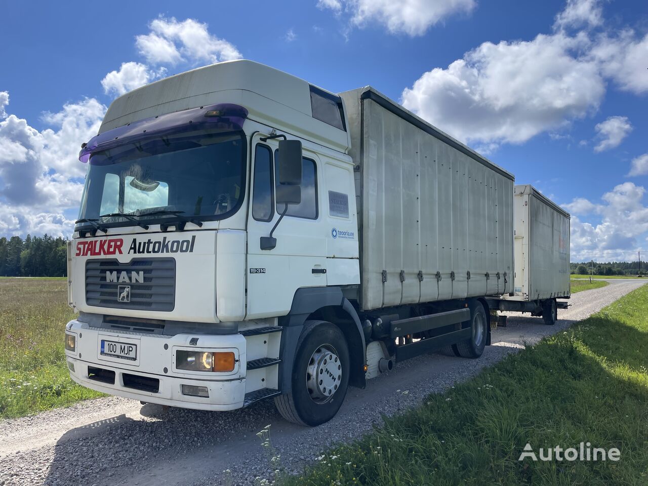 MAN 19.314 Manual curtainsider truck + curtain side trailer