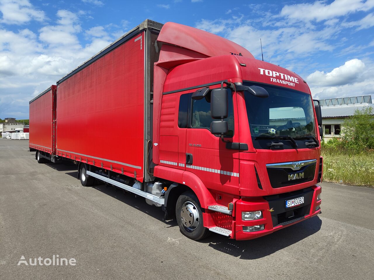 MAN TGL 12.250 curtainsider truck + curtain side trailer