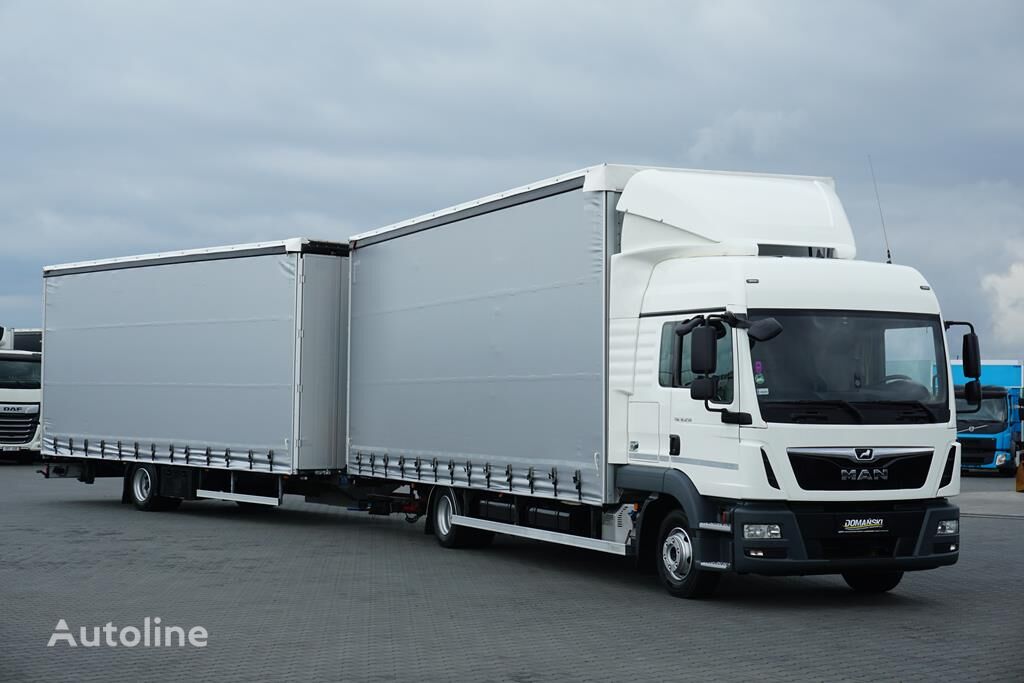 MAN TGL / 12.250 / ACC / E 6 / ZESTAW PRZEJAZDOWY 120 M3 curtainsider truck + curtain side trailer