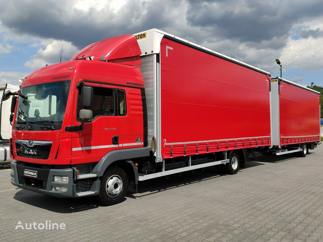 MAN TGL 12.250 E6  lastbil glidende gardiner + gardintrailer