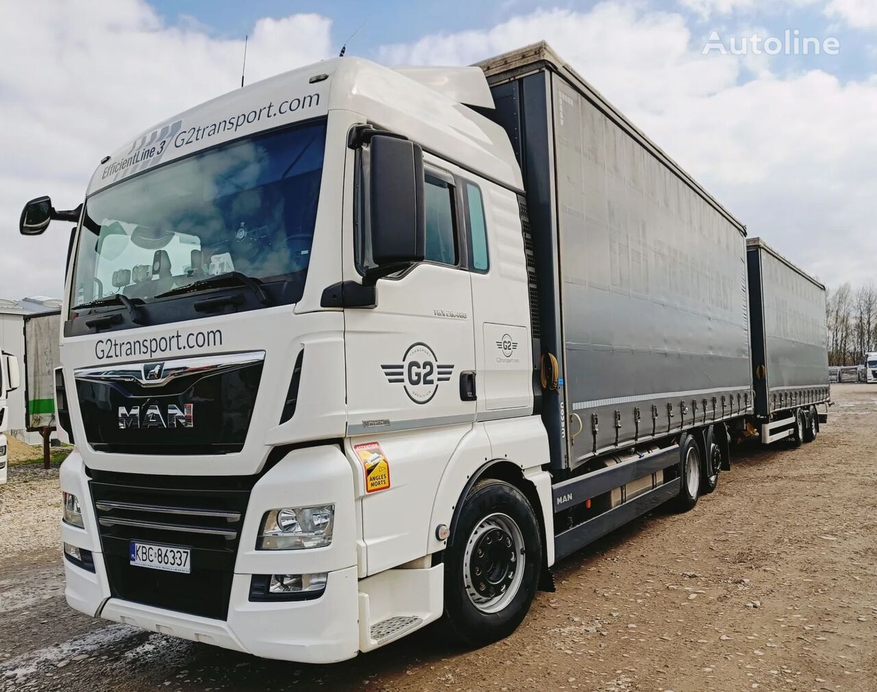 Камион со завеса MAN TGX 26.460 XLX + приколка завеса - Autoline