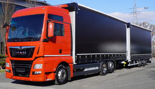 φορτηγό με καρότσα κουρτίνα MAN TGX 26.510 BDF E6 6×2 Low deck set / Konar trailer / 120 m3 set