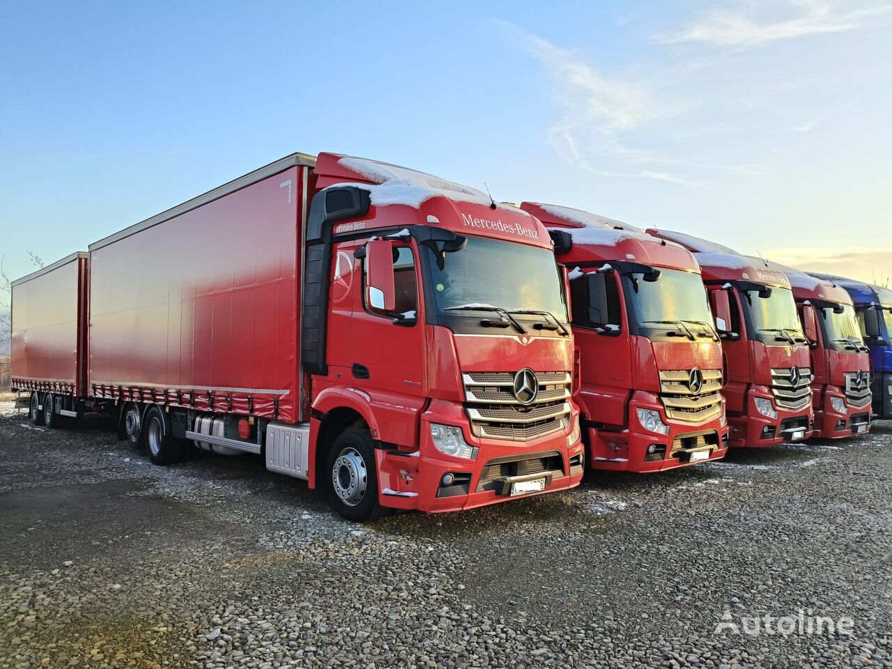 tovornjak s pomične zavese Mercedes-Benz ACTROS 2543 / 8.20 + 7.30 / ZESTAW TANDEM / EURO 6 / + prikolica s pomičnim zavese