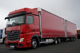 Mercedes-Benz ACTROS 2545 / ZESTAW TANDEM 120 M3 / PRZEJAZDOWY / 6x2  / BIG SP curtainsider truck + curtain side trailer