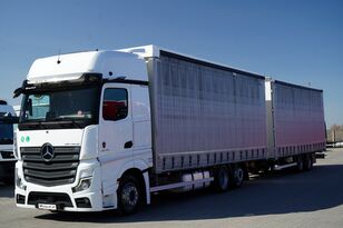 شاحنة ذات أغطية جانبية Mercedes-Benz  ACTROS 2545 / ZESTAW TANDEM 120 M3 / PRZEJAZDOWY / GIGA SPACE / + مقطورة ستارة