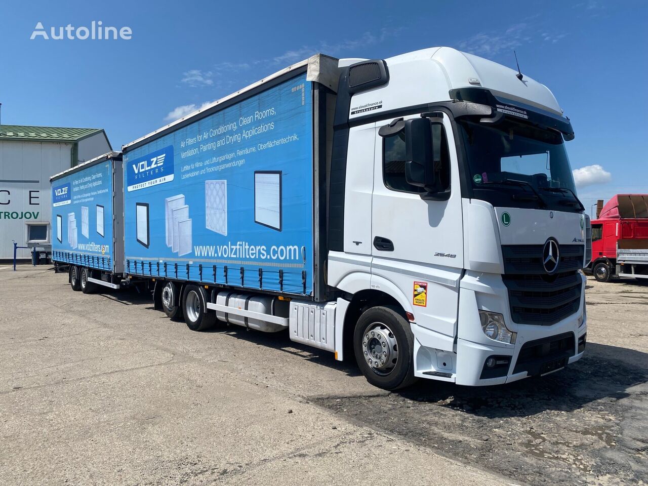 Mercedes-Benz ACTROS 2548  camión con lona corredera + remolque con lona corredera