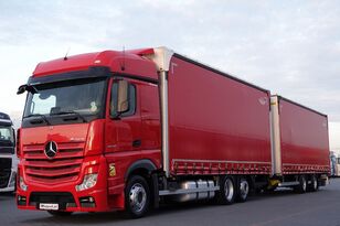 Mercedes-Benz ACTROS 2548 / ZESTAW TANDEM 120 M3 / PRZEJAZDOWY / BIG SPACE / I camión con lona corredera + remolque con lona corredera