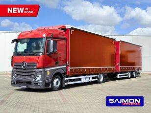 Mercedes-Benz ACTROS L 1840 / ZESTAW TANDEM 120 M3 / 7,75 M + 7,75 M / SALON P curtainsider truck + curtain side trailer