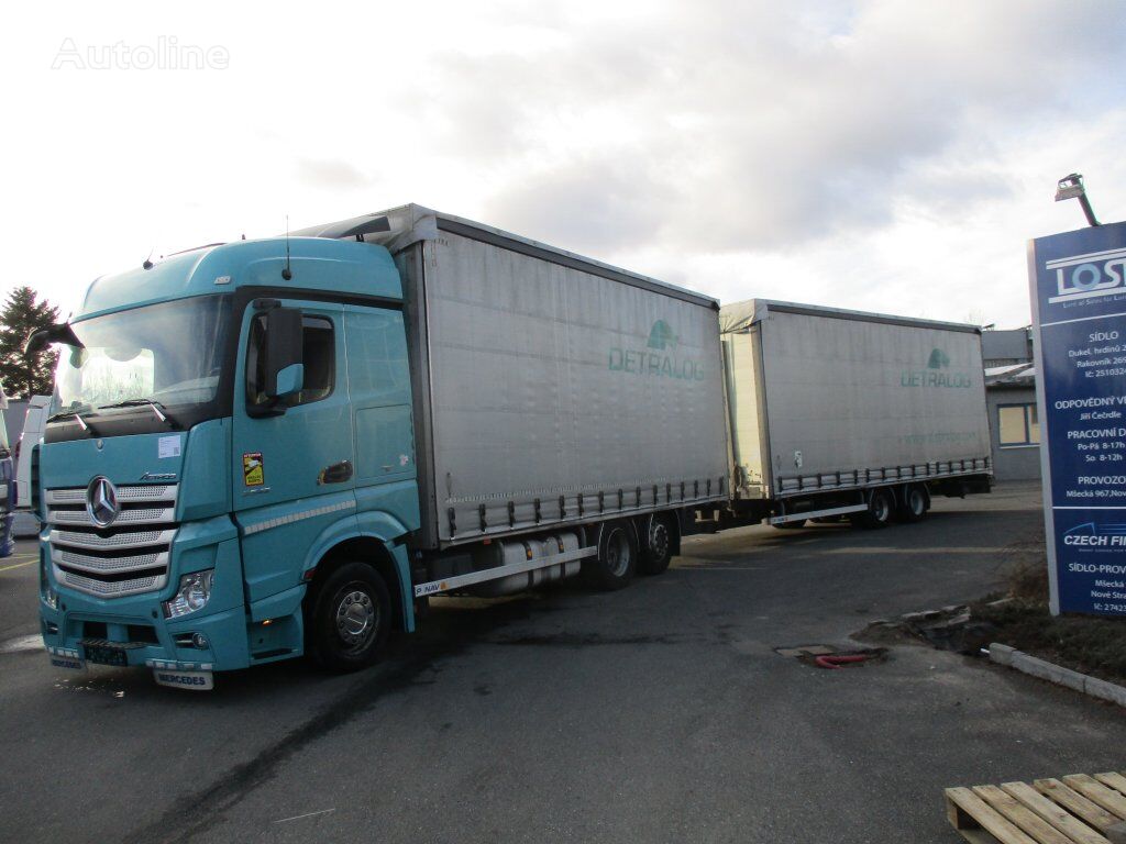 Mercedes-Benz Actros 2542  schuifzeilen vrachtwagen + schuifzeil aanhanger