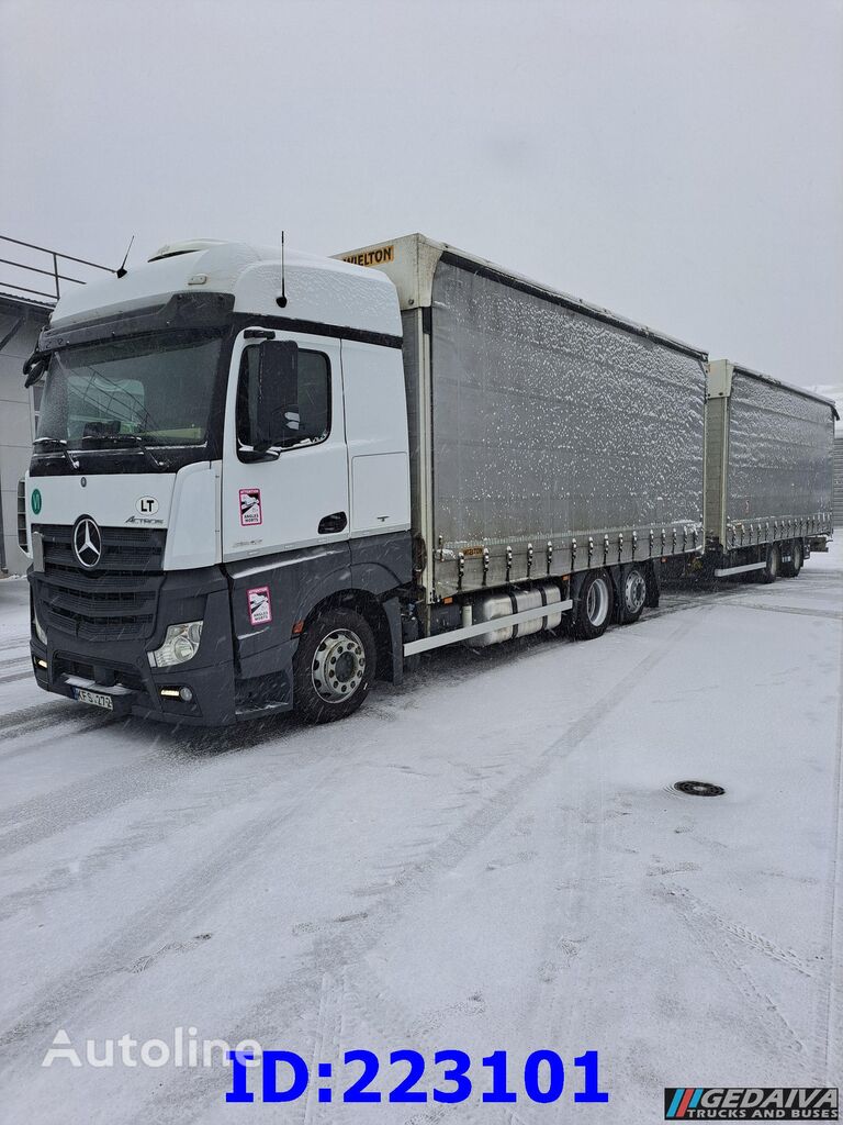 camion rideaux coulissants Mercedes-Benz Actros 2542 6x2 Euro6 + remorque rideaux coulissants