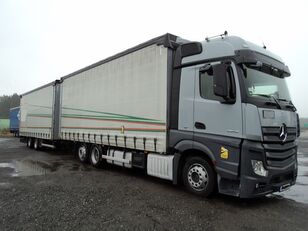 Mercedes-Benz Actros 2542 + tandem 7.70m schuifzeilen vrachtwagen + schuifzeil aanhanger