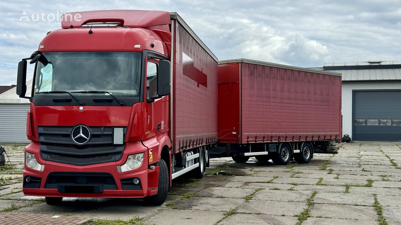 Mercedes-Benz Actros 2543 kapellbil + trailer med gardinkapell