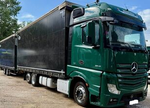 camion rideaux coulissants Mercedes-Benz Actros 2545 6x2 BIGSPACE AUTOMAT RETARDERDER LODÓWKA KLIMA 2xALU + remorque rideaux coulissants