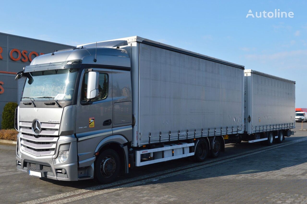 Mercedes-Benz Actros 2545 MP4  függönyponyvás tehergépkocsi + függönyponyvás pótkocsi