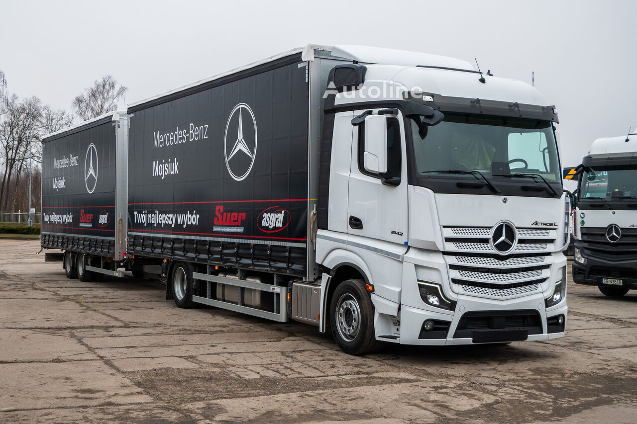 Mercedes-Benz Actros L 1842 LnR Schiebeplanen-LKW + Schiebeplanenanhänger