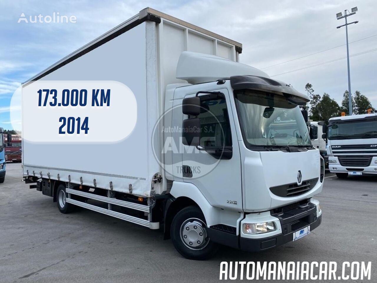 camion cu prelata culisanta Renault MIDLUM 220 DXI 173.000 KMS 2014