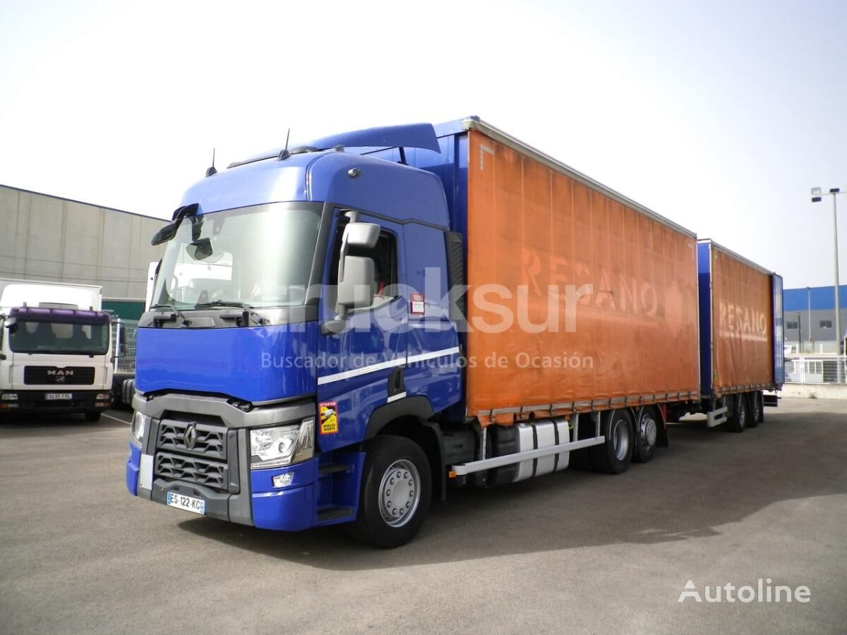 camion cu prelata culisanta Renault T480.26 + remorcă cu prelată cortina