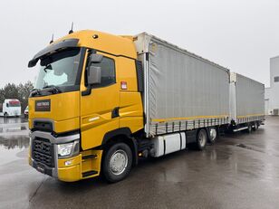 Renault T520 HIGH  schuifzeilen vrachtwagen + schuifzeil aanhanger