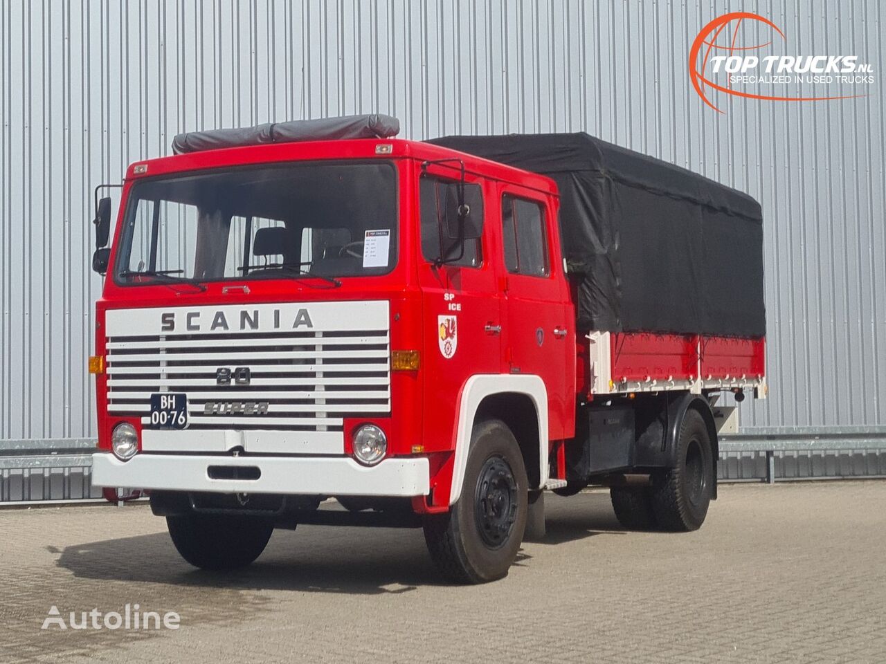 Scania 80 Super Crewcab, Doppelcabine, Intercooler, Oldtimer, Good Cond kayar perdeli kasalı kamyon