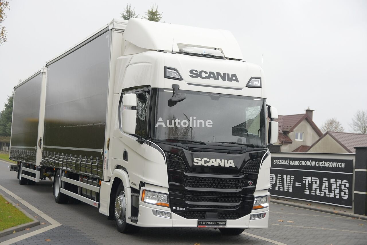 شاحنة ذات أغطية جانبية Scania P280 + مقطورة ستارة