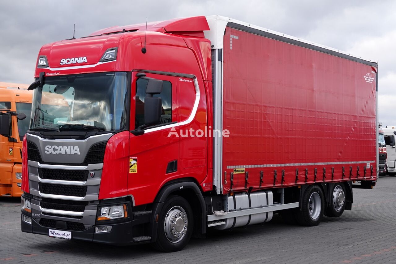 شاحنة ذات أغطية جانبية Scania R 450 / 6x2 / FIRANKA- 7,4 m / PODNOSZONY DACH / 3 OSIOWA SOLÓWK