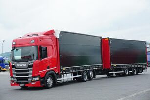 užuolaidinis sunkvežimis Scania R 450 / ACC / EURO 6 / ZESTAW PRZEJAZDOWY 120 M3 / RETARDER + užuolaidinė priekaba