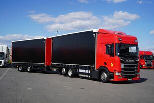 camion rideaux coulissants Scania R 450 / ACC / EURO 6 / ZESTAW PRZEJAZDOWY 120 M3 / RETARDER + remorque rideaux coulissants